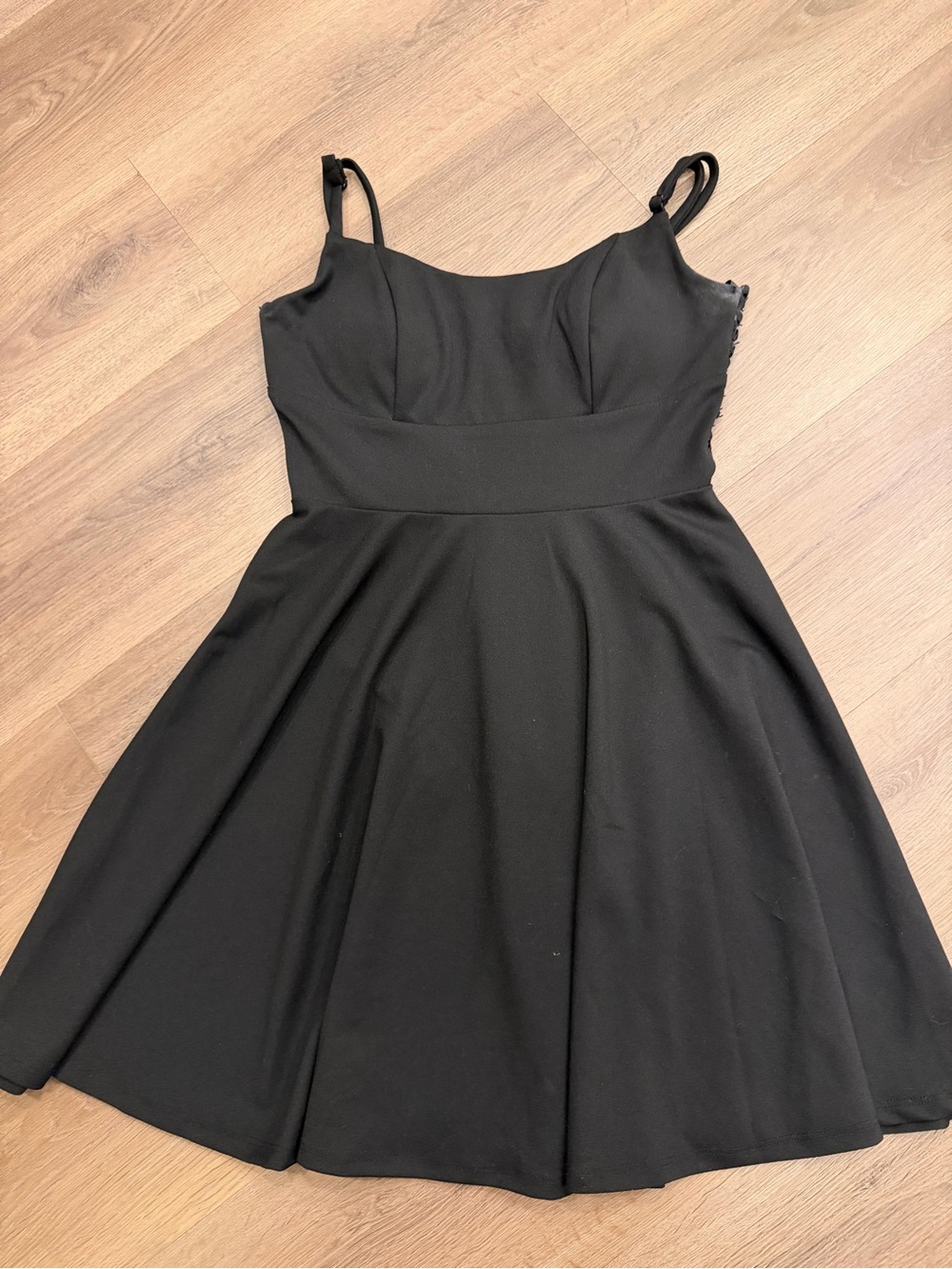 Classic Black A-Line Dress with Spaghetti Straps